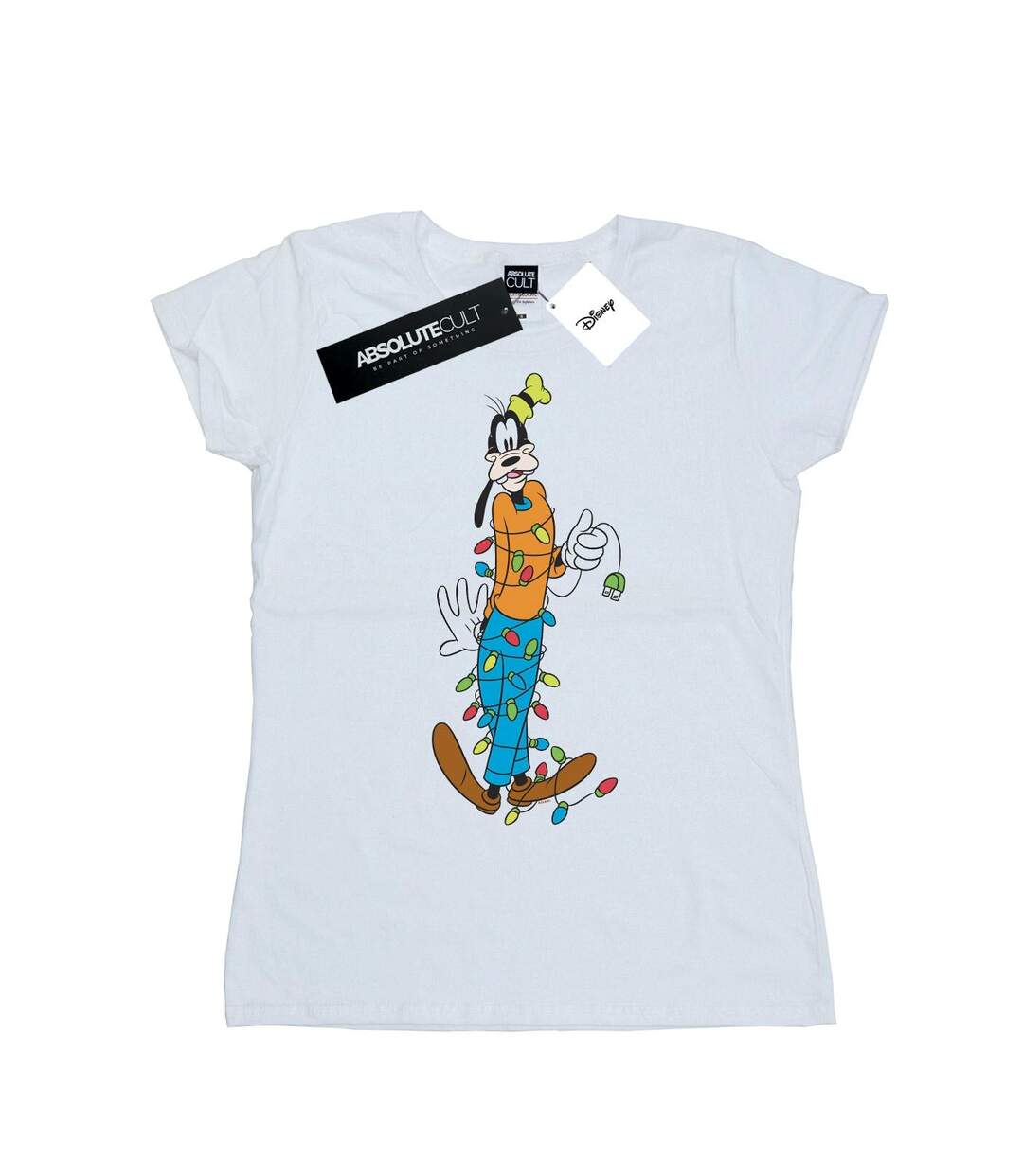 Disney T-shirt en coton Femme/Les femmes Goofy Christmas Lights (Blanc) - UTBI32875-1