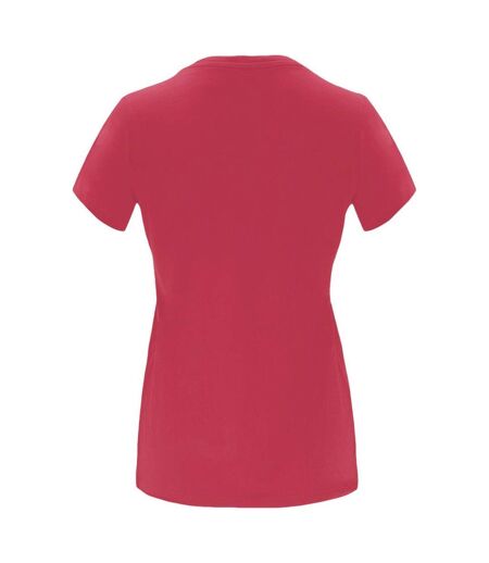 T-shirt Capri Femme Rouge Chrysanthème Roly