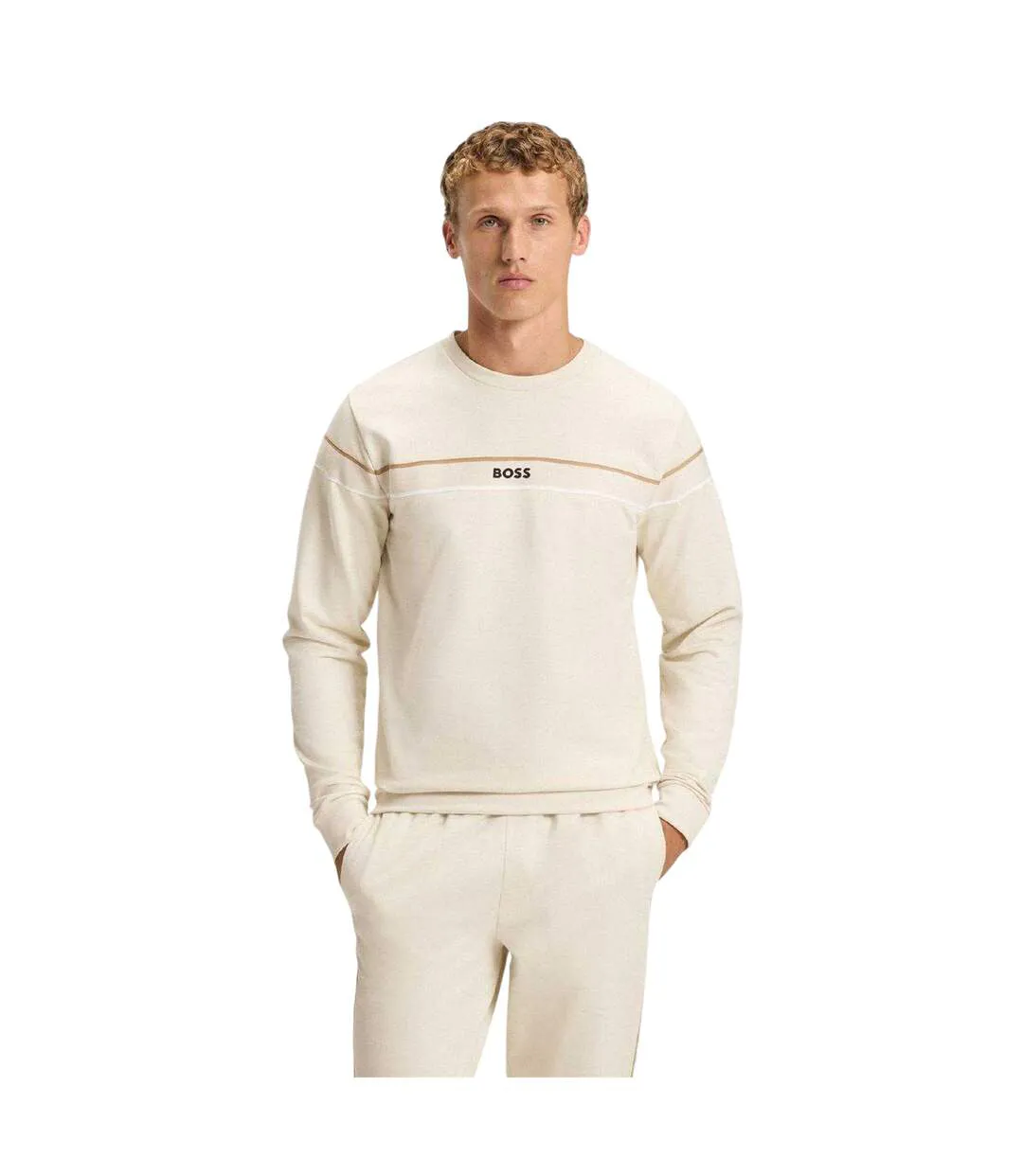 Sweat Homme Blanc Boss-1