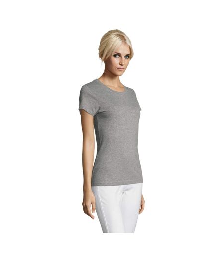 T-shirt Regent Femme Gris Chiné SOLS
