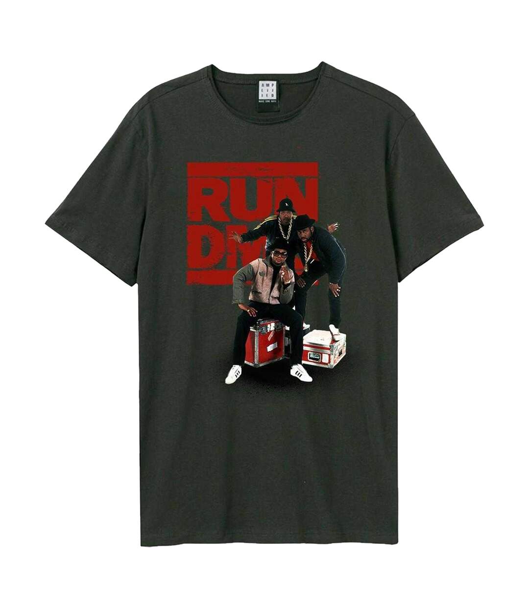T-shirt Motif/style Run Dmc Crate Adulte Charbon Amplified-1