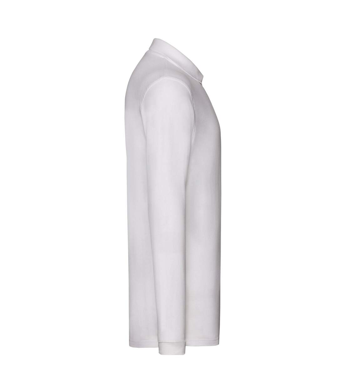 Mens cotton pique long-sleeved polo shirt white Fruit of the Loom