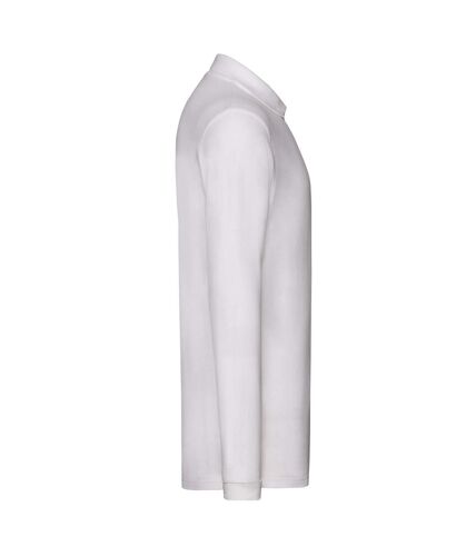 Fruit of the Loom Mens Cotton Pique Long-Sleeved Polo Shirt (White) - UTRW9661