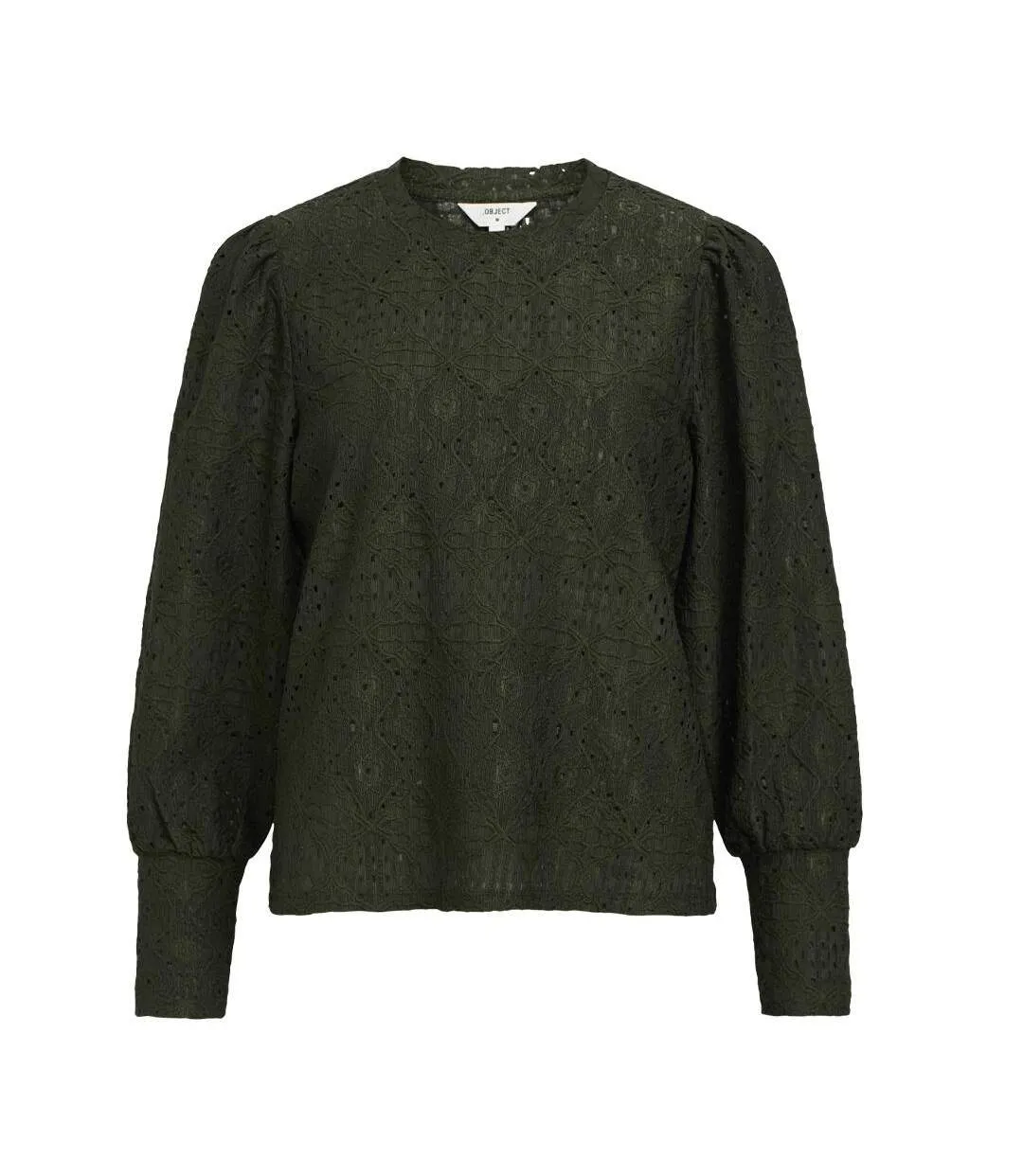 Blouse dentelle kaki femme vero moda dora-2