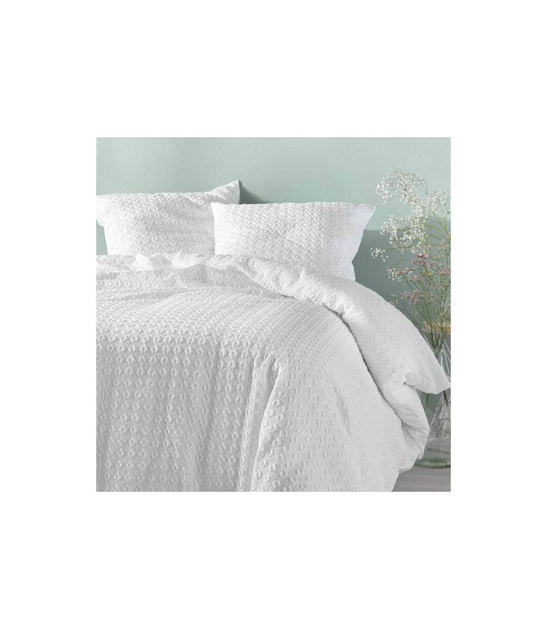 Parure de Lit 3 Pièces Litea 240x220cm Blanc-2