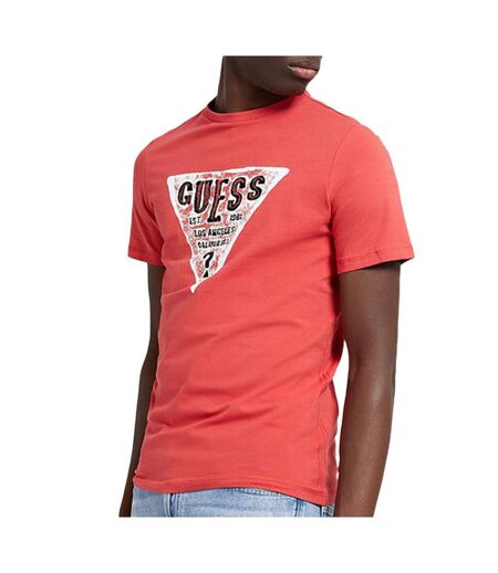 T-shirt rouge homme guess rusty - xxl