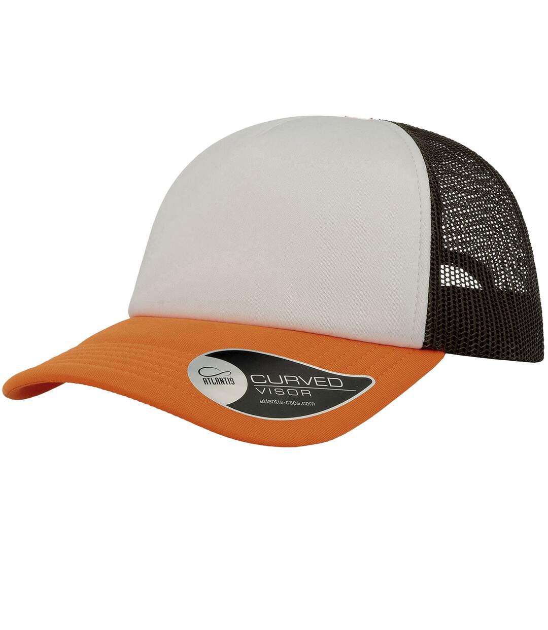 Casquette trucker rapper adulte blanc / vert sombre / orange Atlantis-1