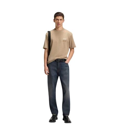 Mens Dusplito Split Logo T-shirt Beige Hugo Boss