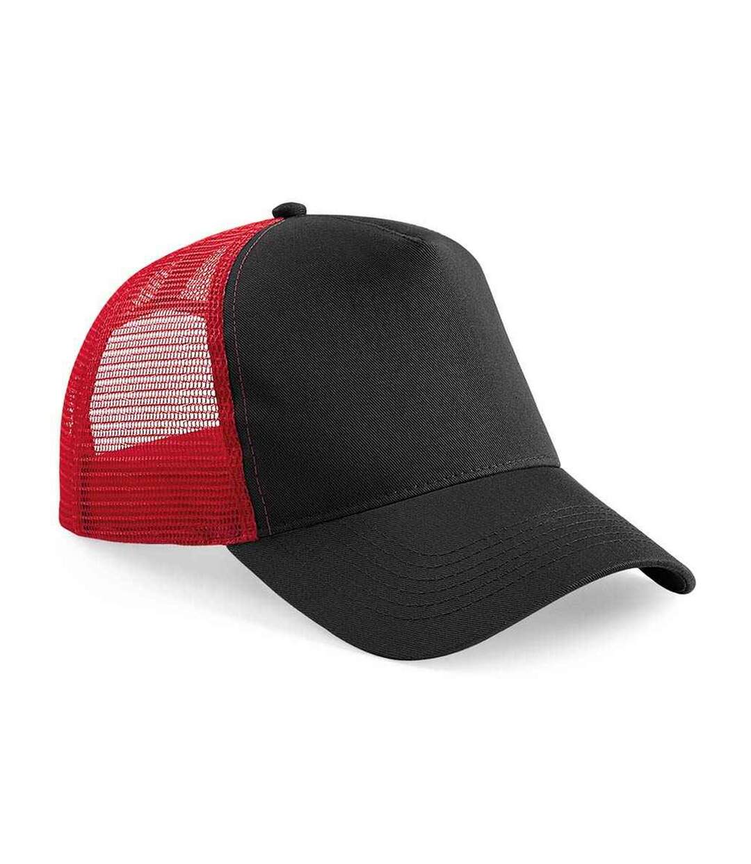 Casquette Trucker Adulte Noir Rouge Classique Beechfield-1