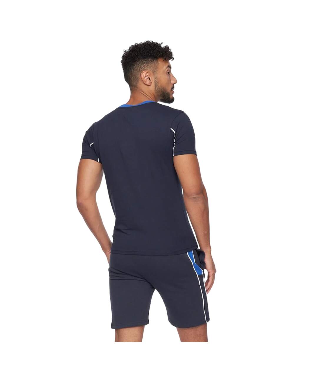 Ensemble t-shirt et short rentrays homme bleu marine Crosshatch-2