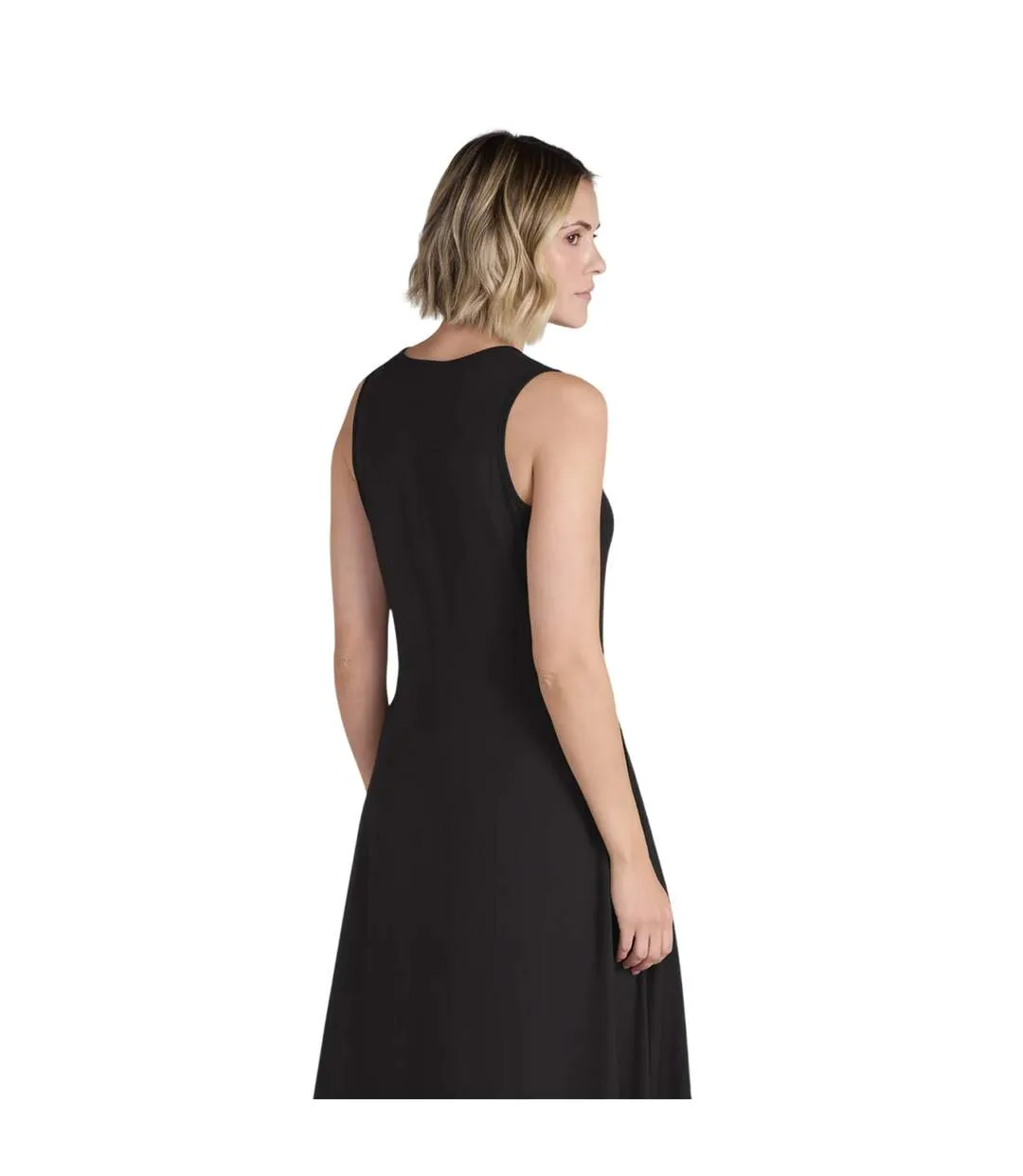 Womens/ladies Tank Midi Dress Black Animal-3