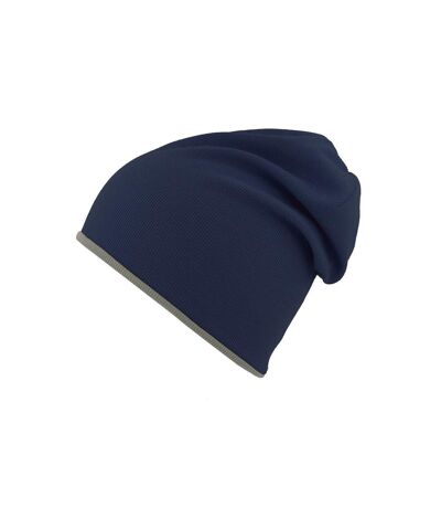 Bonnet réversible en jersey extreme mixte bleu marine / gris Atlantis