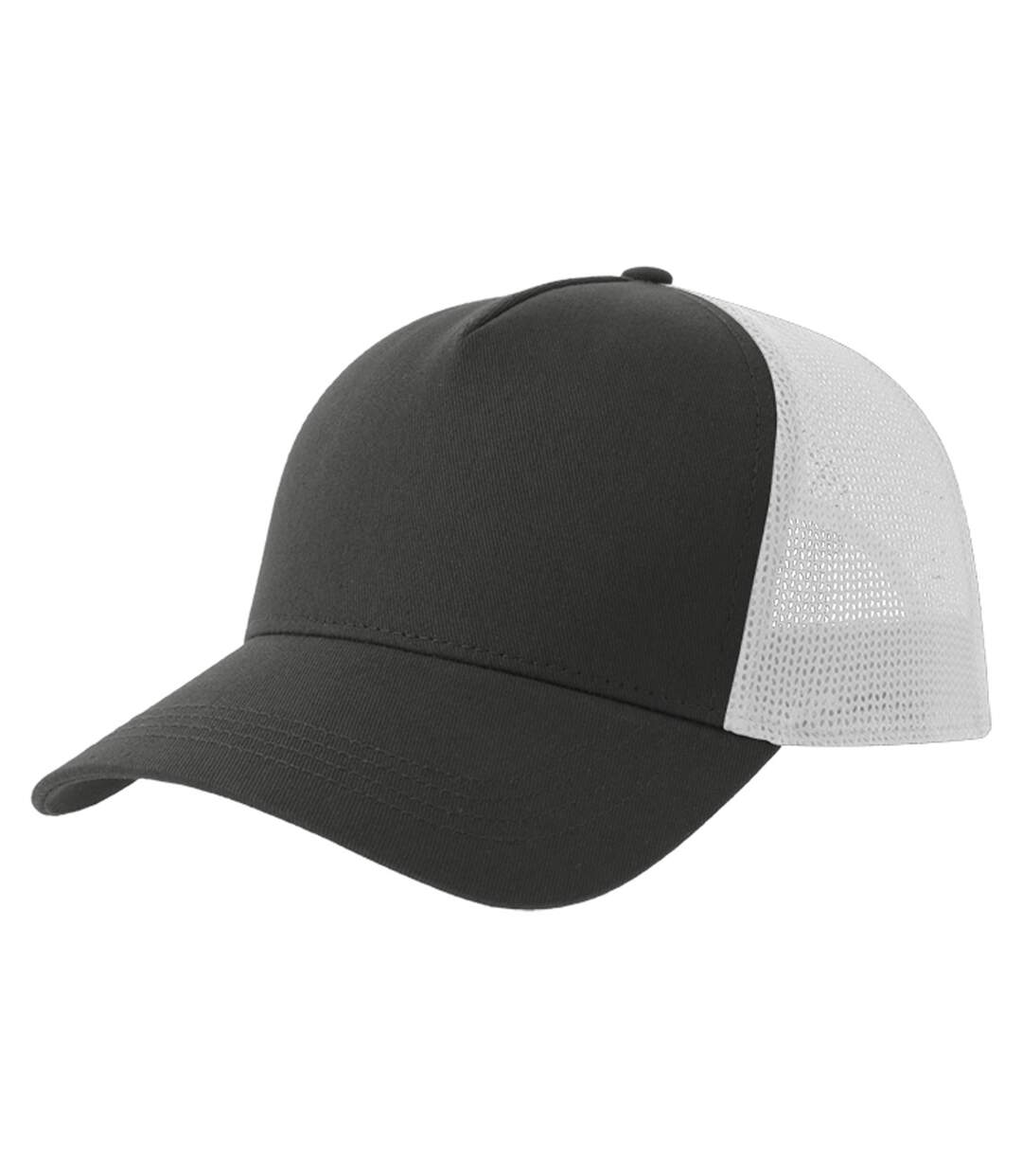 Rapper 5 panel cotton sustainable trucker cap dark grey/white Atlantis-1