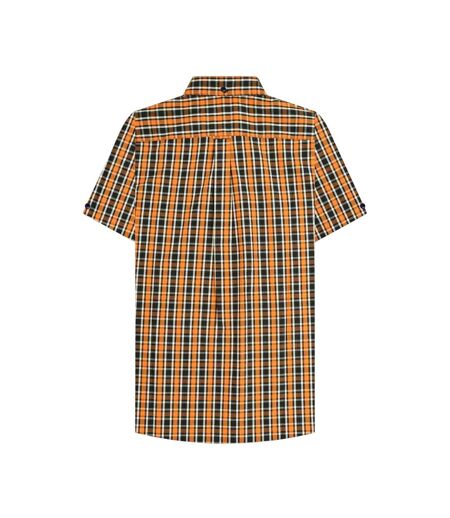 Unisex Adult Checked Shirt Black White Orange Lambretta