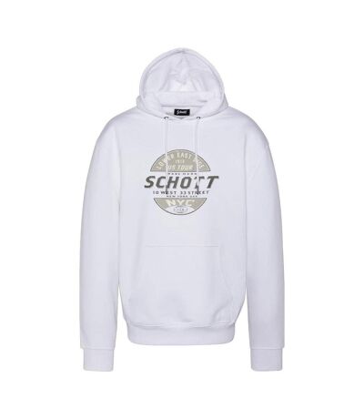 Sweat à capuche blanc homme schott swhustour - l