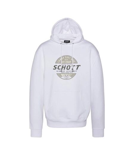 Sweat à capuche blanc homme schott swhustour - l
