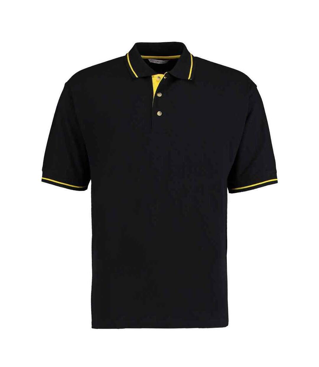 Polo homme noir / jaune Kustom Kit Kustom Kit