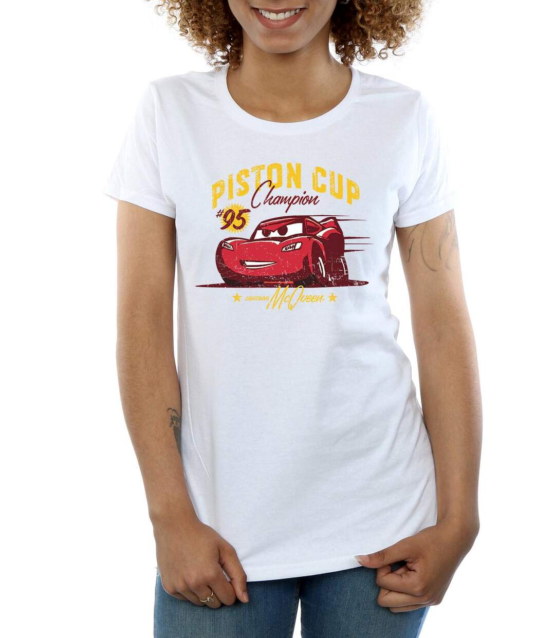 Disney - T-shirt CARS PISTON CUP CHAMPION - Femme (Blanc) - UTBI13572-3