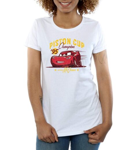 Disney - T-shirt CARS PISTON CUP CHAMPION - Femme (Blanc) - UTBI13572