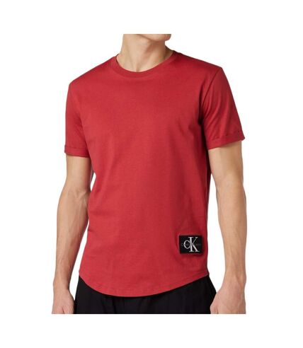 T-shirt Rouge Homme Calvin Klein Jeans Badge Turn Up - M