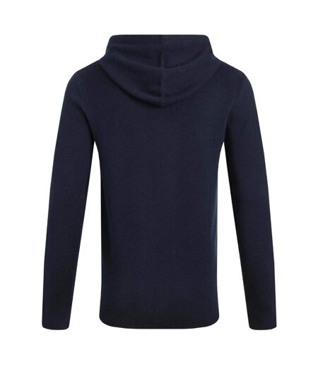 Mens samuel knitted full zip hoodie navy Weird Fish