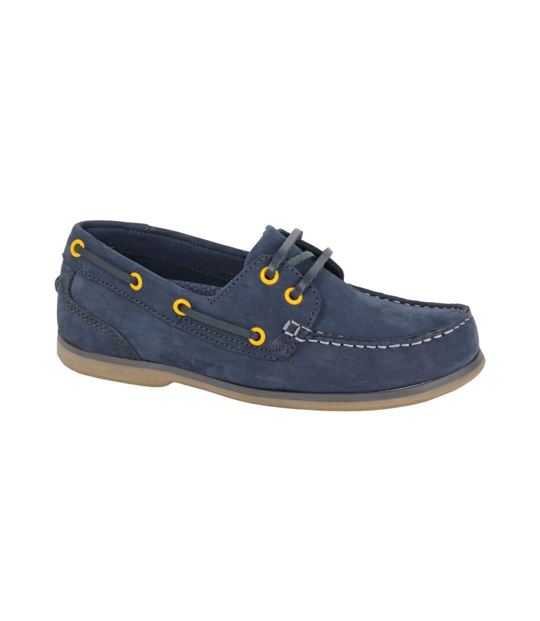 Womens/ladies Leather Boat Shoes Navy Rdek-1
