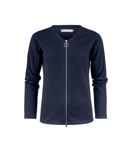 Womens/ladies Knitted Cardigan Navy James Harvest