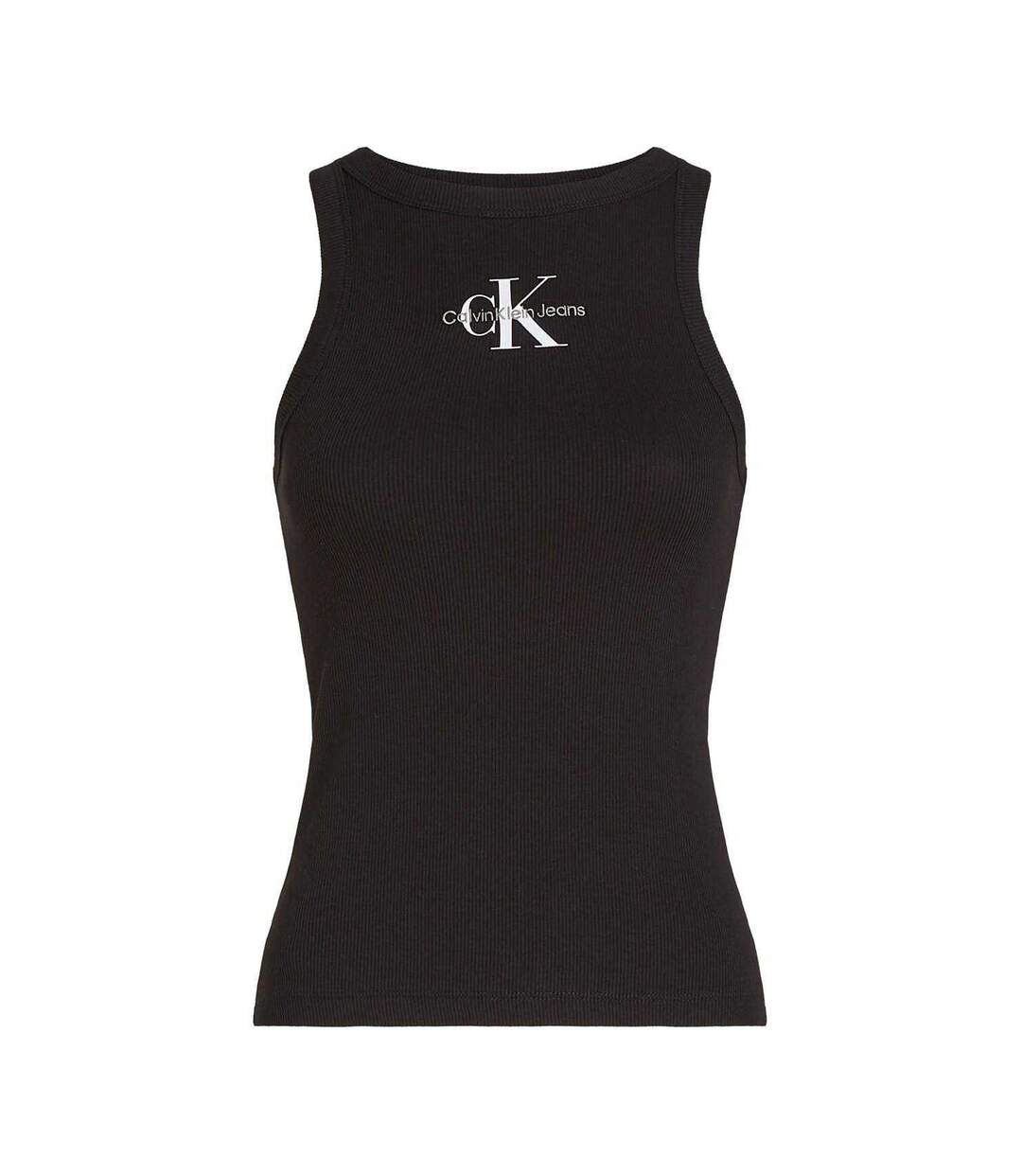 Womens/ladies Cotton Blend Tank Top Black Calvin Klein-2
