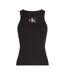 Womens/ladies Cotton Blend Tank Top Black Calvin Klein-2