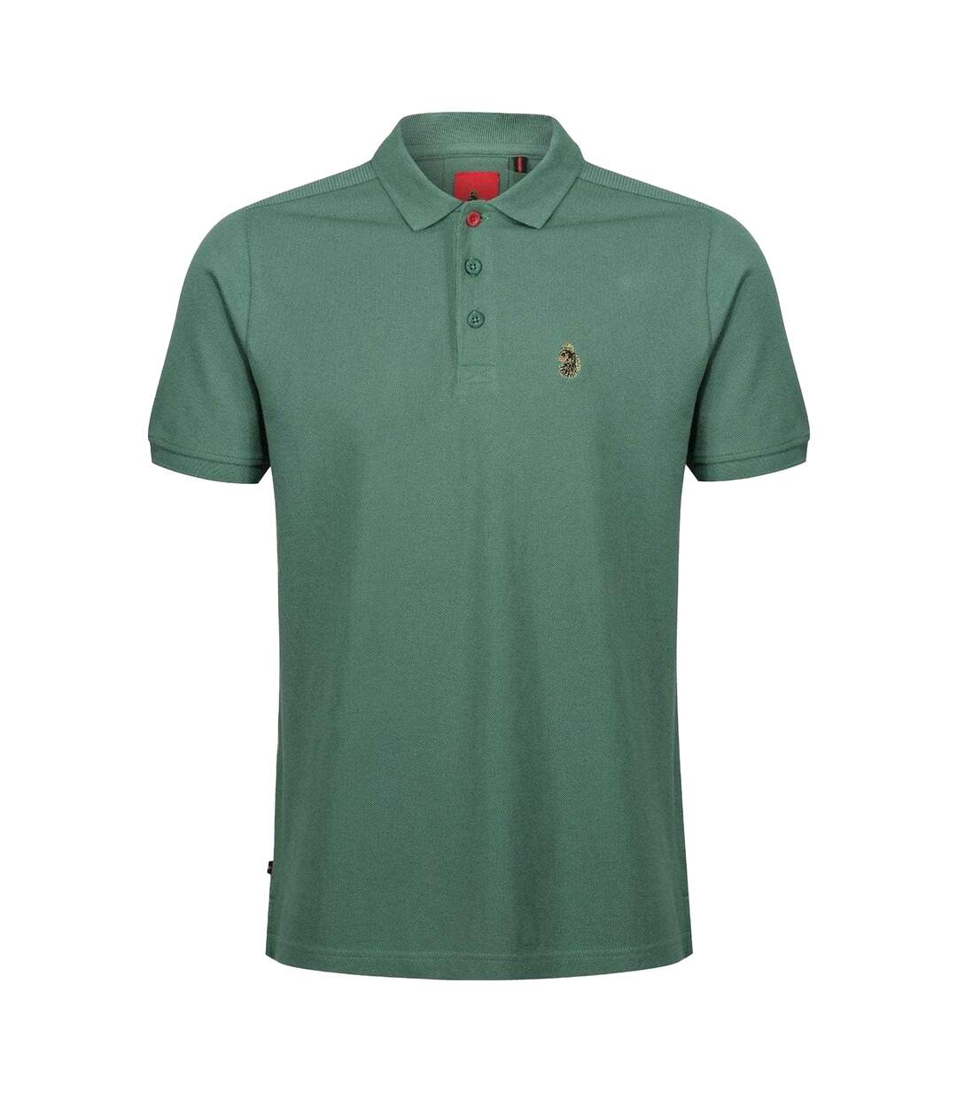 Mens Robbie Embroidered Logo Regular Polo Shirt Green Luke 1977-2