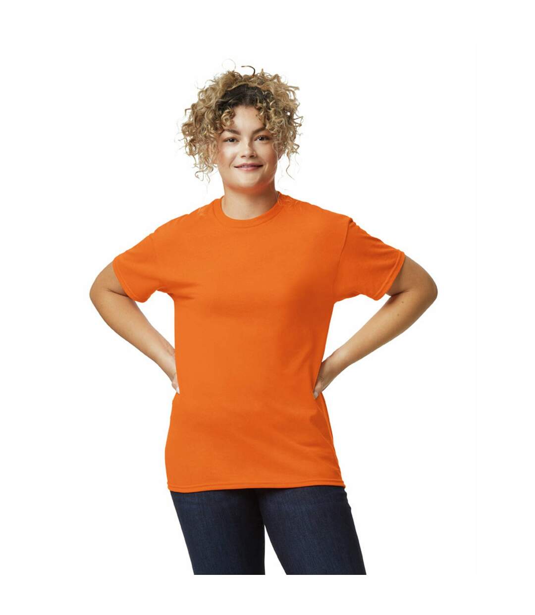 T-shirt Uni Manches Courtes Dryblend Adulte Orange Vif Gildan-3