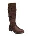 Womens/ladies Juniper Knitted Knee-high Boots Brown Lotus Shoes-1