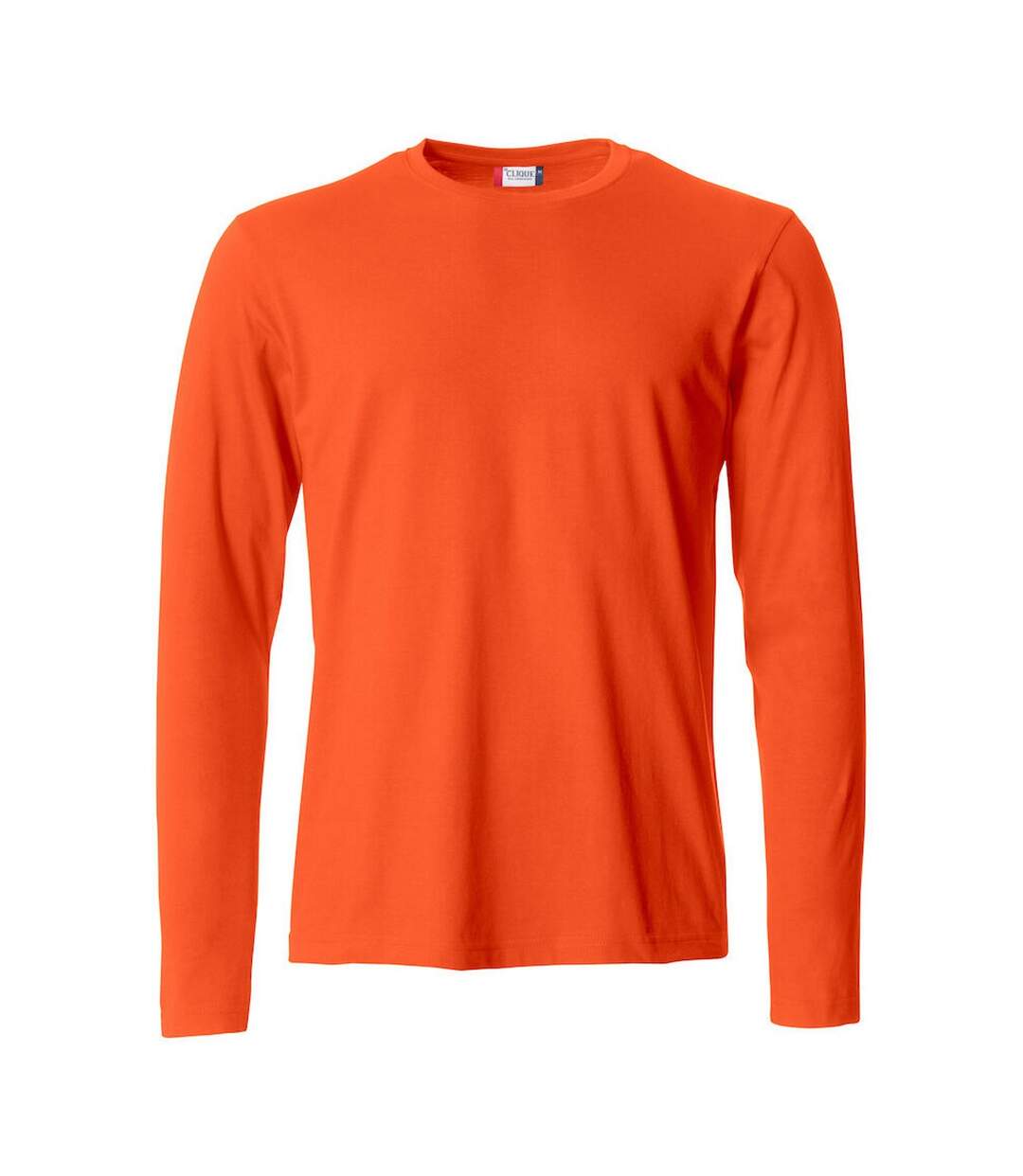 Mens Melange Long-sleeved T-shirt Blood Orange Clique-1