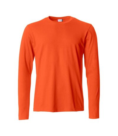 Mens Melange Long-sleeved T-shirt Blood Orange Clique