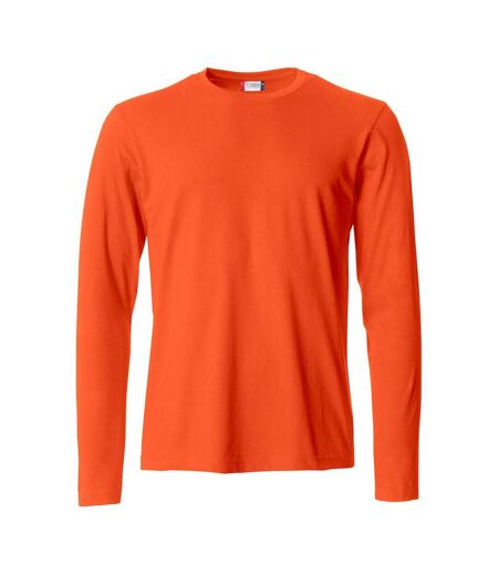Mens Melange Long-sleeved T-shirt Blood Orange Clique