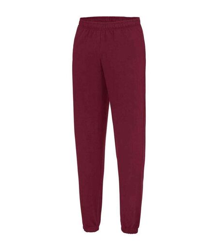 Mens college cuffed ankle jogging bottoms burgundy Awdis