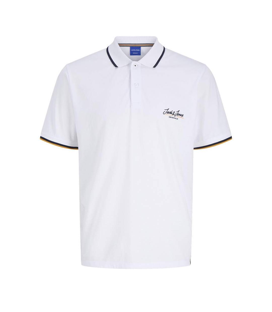 Polo blanc homme jack & jones jorten-1