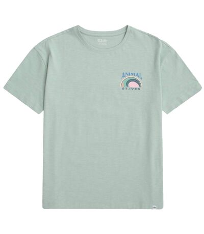 Womens/ladies leena st ives t-shirt green Animal