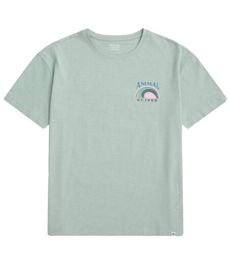 Womens/ladies leena st ives t-shirt green Animal