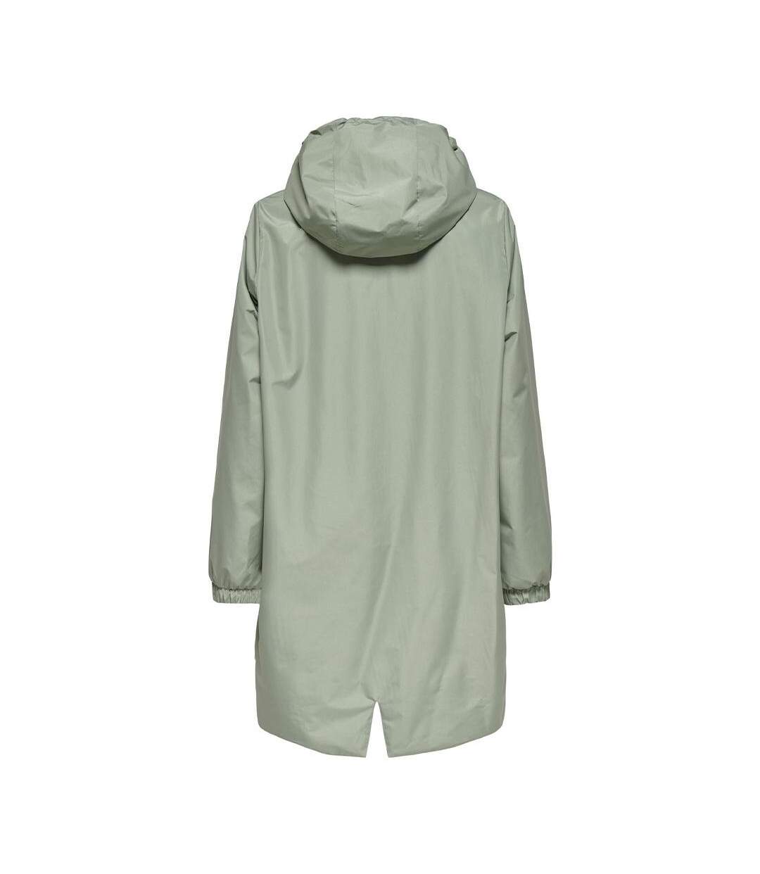 Coupe vent à capuche réversible vert/argent femme only fry-3