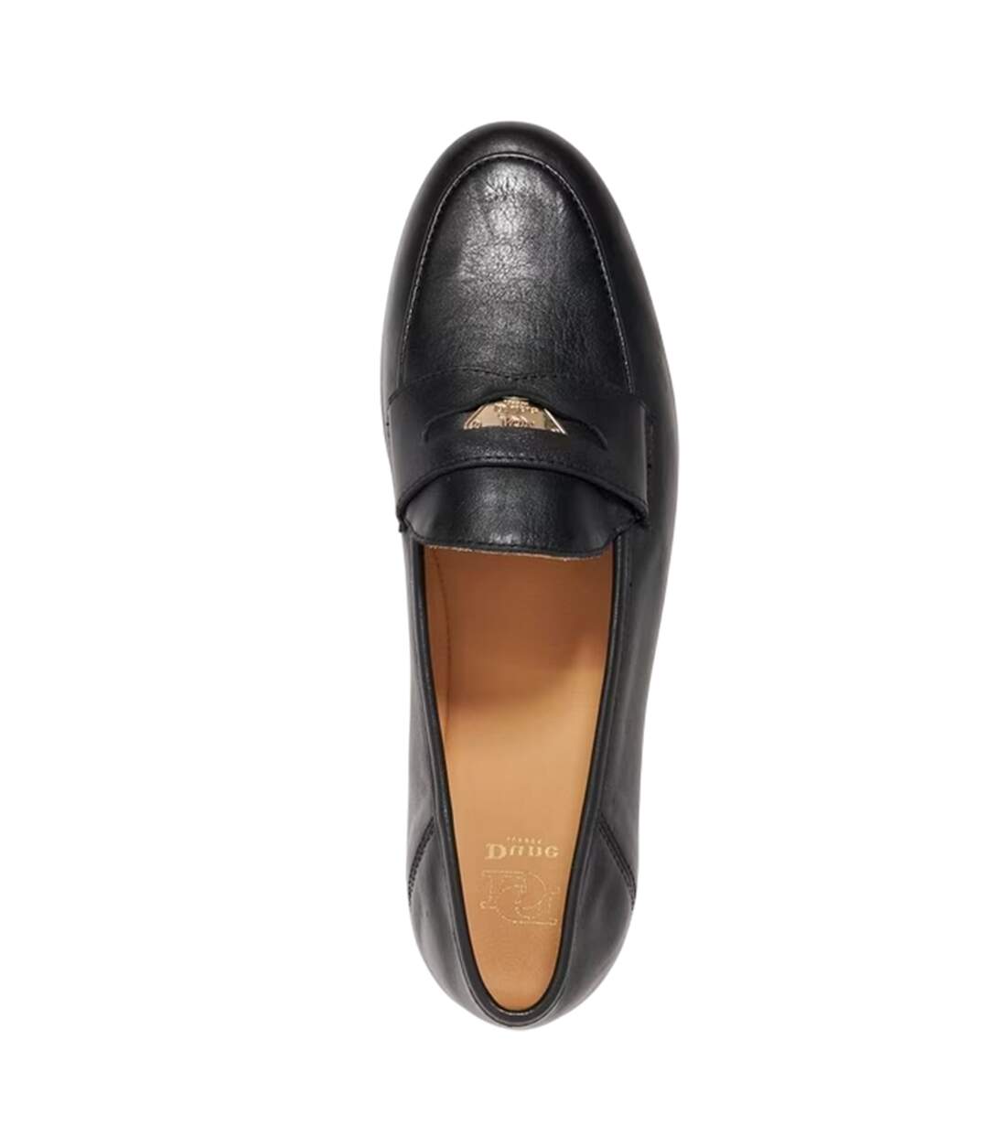 Womens/ladies Greek Leather Low Heel Penny Loafers Black Dune London-3