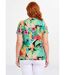 T-shirt long col rond imprimé exotique manches courtes-2