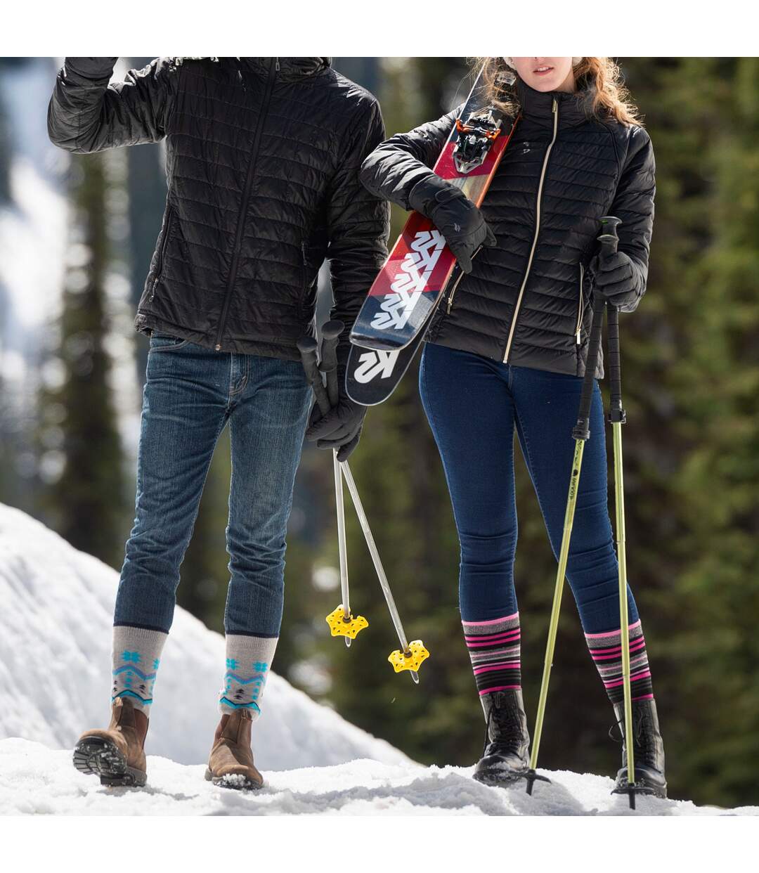 Ladies Thin Warm Winter Knee High Lightweight Thermal Ski Socks-5