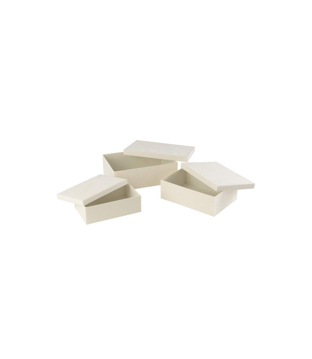 Lot de 3 Boîtes de Rangement Vaughn 36cm Blanc-3