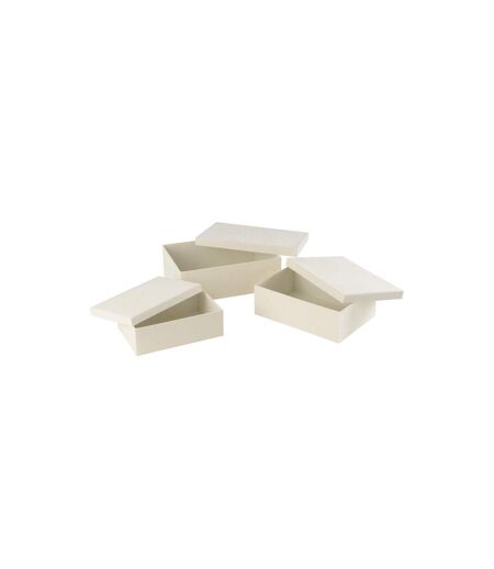 Lot de 3 Boîtes de Rangement Vaughn 36cm Blanc