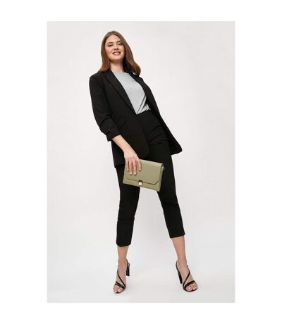 Womens/ladies Ruched Tall Blazer Black Dorothy Perkins
