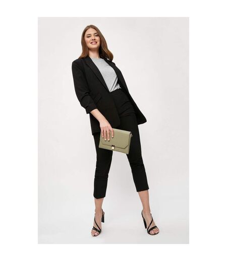 Womens/ladies Ruched Tall Blazer Black Dorothy Perkins