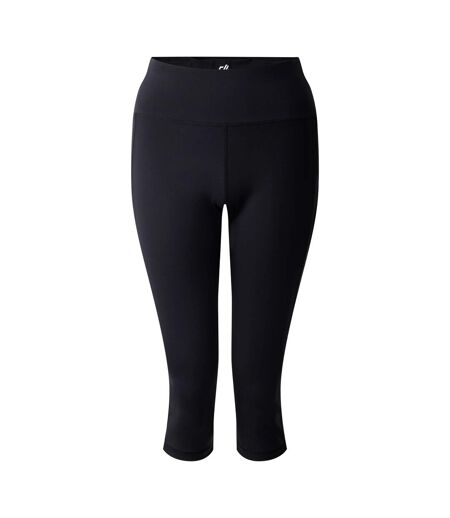 Womens/ladies Influential Ii Plain 3/4 Leggings Black Dare 2B