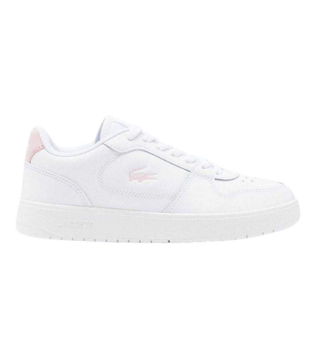 Baskets The Court Ace Femme Blanc Rose Lacoste-1