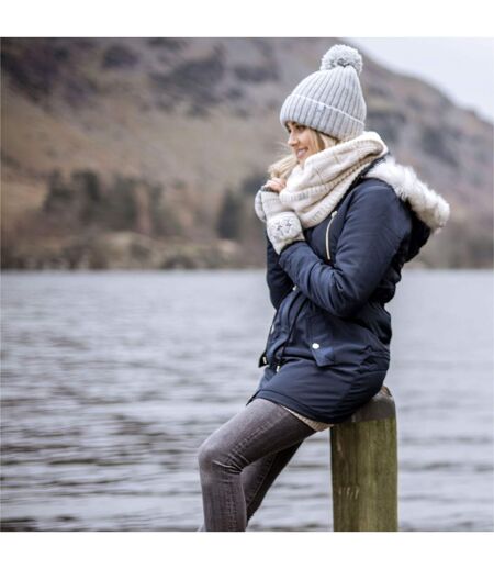 Ladies Warm Fairisle Patterned Thermal Fingerless Converter Gloves